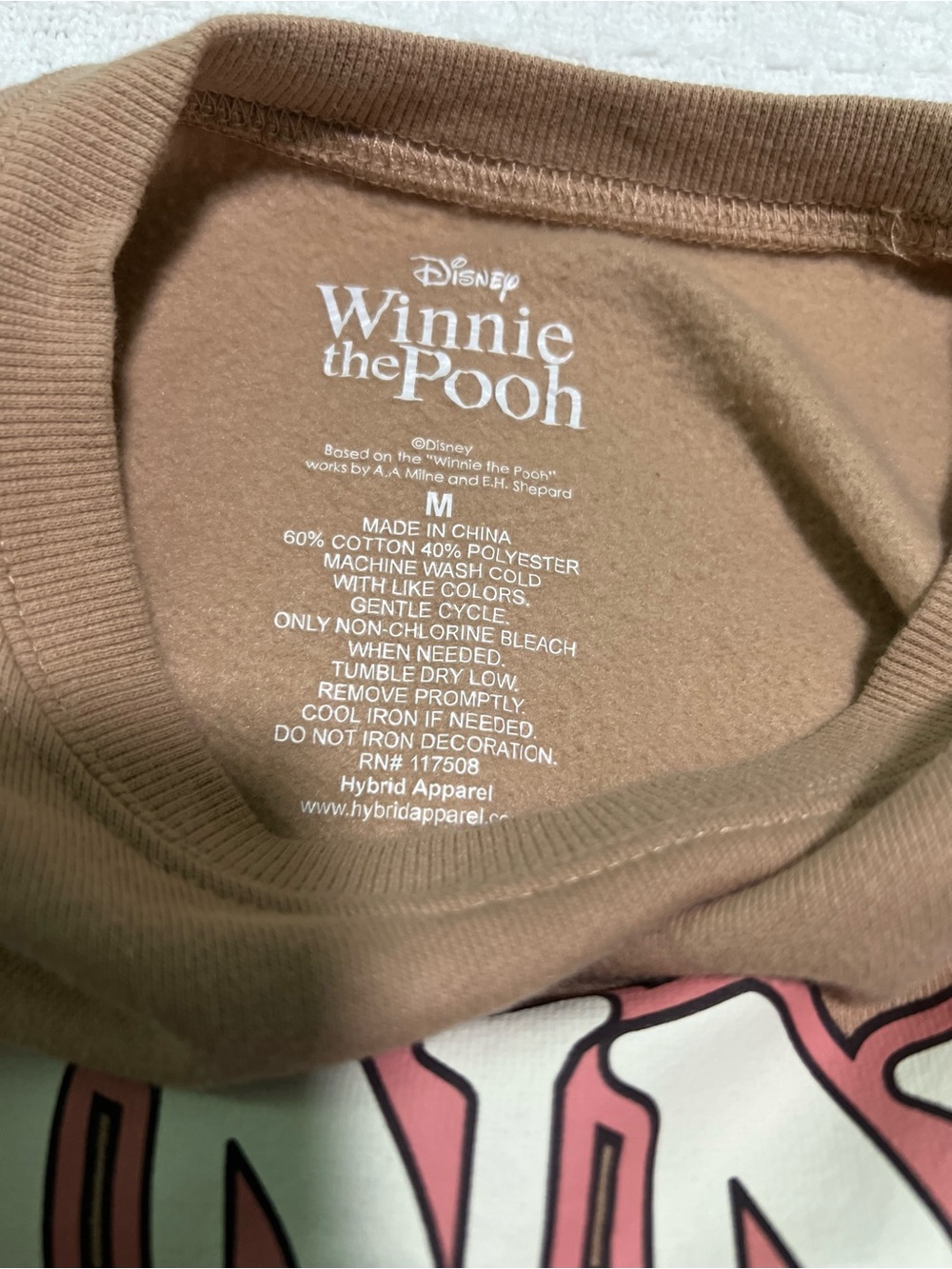 Disney Women’s Winnie the Pooh Tan Graphic Sweatshirt Size Medium - Picture 4 of 4